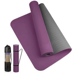 Non-slip yoga mat for women fitness exercise mat with carrying strap for home and Pilates 240527