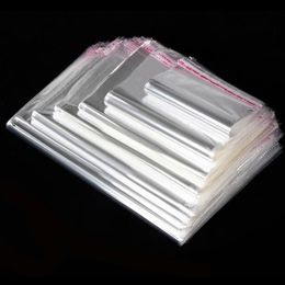 100PCS Storage Bags Transparent Self Adhesive Resealable Clear Cellophane Poly Bags OPP Seal Gift Packaging Bag Jewelry Pouch 209p