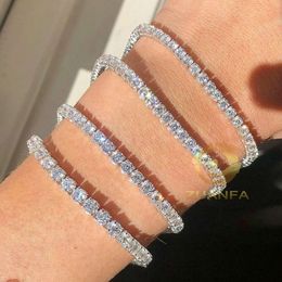 Hot Sale Fashion Jewellery Hip Hop Bracelet VVS Moissanite Chain Bracelet Sier Pass Diamond Tester Tennis Necklace
