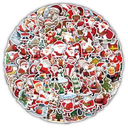 10/30/50/100PCS Cartoon Christmas Santa Claus Cute Graffiti Decals DIY Laptop Window Wall Door Car Kids Sticker Toy Gift