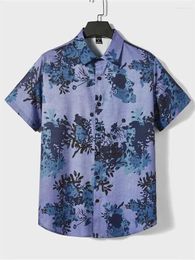 Men's Casual Shirts Hawaiian 3D Plant Shirt Beach Vacation Tops Street Leisure Outdoor Clothing Summer Fashion Short Sleeve