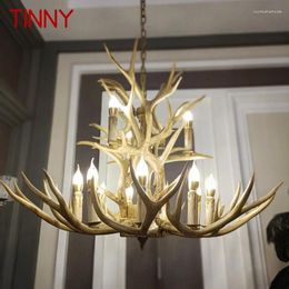 Chandeliers TINNY Nordic Antler Pendent Lamp American Retro Living Room Dining Villa Coffee Shop Clothing Store Decoration Chandelier
