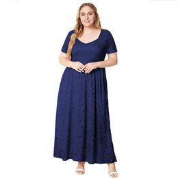 Plus Size High Quality Short Sleeve Summer Party Evening Bridesmaid Formal Dresses For Women 240527