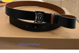 Designer Borbaroy belt fashion buckle genuine leather belt Dual sided Silver Buckle Leather Belt with Simplified 3cm Wide Womens Belt