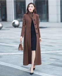 Women039s Wool Blends Casaco Feminino Women Plus Size Autumn Winter Cassic Woollen Maxi Long Coat Female Robe Outerwear Mantea5237362