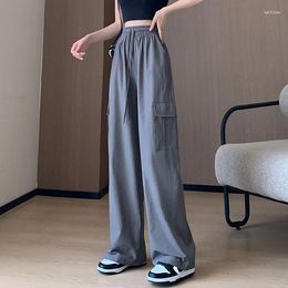 Women's Pants 2024 Women Summer Quick-drying Thin Loose Female Solid Colour Trousers Ladies Ice Silk Wide-leg Sweatpants C273