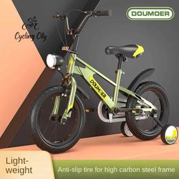 Bikes Ride-Ons Childrens Bicycle 12-16 Inch Boys Mountain Bike Childrens Baby Bike Students Bicycle With Auxiliary Wheels New Drop Shipping Y240527