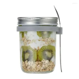 Storage Bottles 600ml Large Capacity Overnight Oats Containers Leakproof Nuts Jar Air Tight Seals Glass Dry Fruits Organiser Kitchen Gadgets