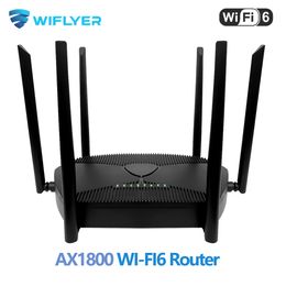Wifi Router AX1800 1800Mbps WIFI6 Dual Band 5ghz 128MB Flash 512MB RAM 1000Mbps LAN High-Gain Antenna Wi-Fi Router for Home