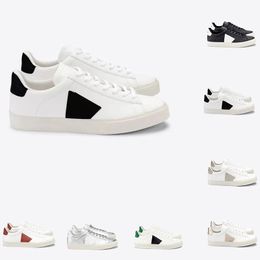 Designer Shoes LetterV Casual Walk Sports Sneakers For Mens Womens Leather Falt Skate Black White Red Trainers campo Classic chaussure luxe