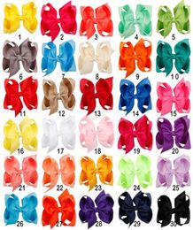 30pcslot 4 Inch Solid Hair Bow With Clip Girls Grosgrain Ribbon Hairbows Boutique Handmade Hairpin For Kids Hair Accessories2055949