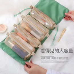Storage Bags Cosmetic Bag Women Mesh Make Up Box Beautician Toiletry Makeup Brushes Lipstick Organiser Case Travel