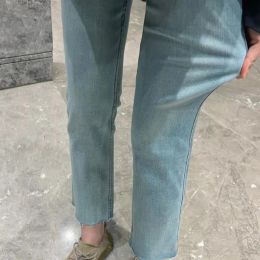 Light Blue Skinny Straight Cowboy Pants of Pregnant Women Spring and Autumn Pants Ankle-length Slim Maternity Pencil Pants Jeans