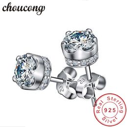 choucong New Women Crown earrings Diamond 925 Sterling Silver Party Wedding Stud Earrings for women fashion Jewellery 265e