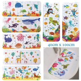 Bath Mats Cute Large Anti-Slip Shower Bathtub Cartoon PVC Mat With Sucker Soft Massage Pad For Kid's Elder Bathroom Carpet Rug