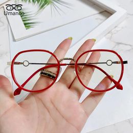 Sunglasses Frames Umanco Fashion Round Anti Blue Light Glasses For Women Men Metal Optical Eyeglasses Frame Myopia Spectacles 0 Diopter