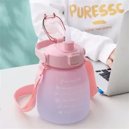 Water Bottles Big Belly Cup Straw Male And Female Students High-value Large-capacity Portable Kettle