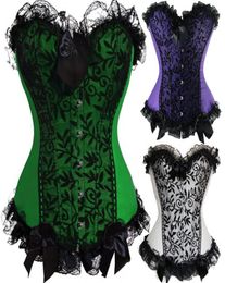 Sexy Boned Woman Lingerie Steel Bustiers Satin Corset Overbust CorsetsThong PLUS SIZE S M L XL XXL 3XL 4XL 5XL 6XL5039517