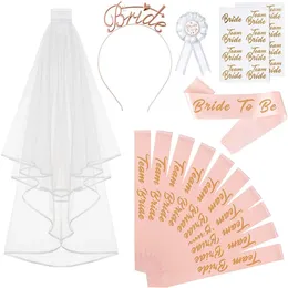 Party Decoration Bachelorette Supplies Kit - Includes Bridal Sash Veil Headband And Tattoo For Unforgettable Celebrations
