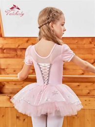 Dancewear Ballerina Dress Girls Snowflake Costume Classical Dance Costume Ballet Loetard Swimsuit for Kids Y240524