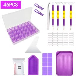 5D DIY Diamond Painting Tools Kits Drill Plate Tool Set Mosaic Glue Pen Kit Storage Containers Diamond Embroidery Accessories