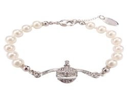 Charm Bracelets Saturn layer pearl Queen bracelet with logo lobster clasp designer luxury bangles cjeweler bijoux for mens womens6888808
