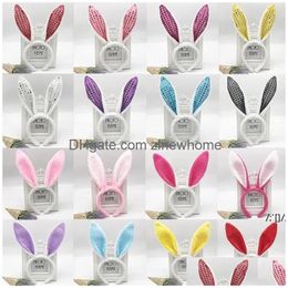 Party Favour Rabbit Ear Headband Bunny Fluffy Hairband For Easter Holloween Sequin P Cosplay Makeup Woman Girl Hair Drop Delivery Home Dhrem