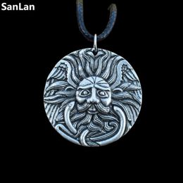 Bel Celt Irish Fire And Sun God Pendant Necklace Round Classical Family Amulet Talisman Symbol Choker Necklaces SanLan 1PCS Chains 326p