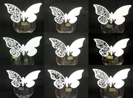 50pcslot White Butterfly Laser Cut Table Mark Wine Glass Name Place Cards Wedding Birthday Baby Shower Christmas Party Supplies Y76406376