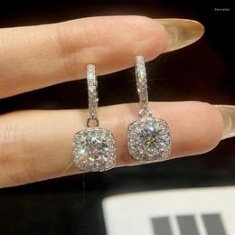 Hoop Earrings KNB 1CT Classical Certified Moissanite Diamond For Women Real 925 Sterling Silver Engagement Fine Jewellery