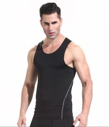 Whole2018 New pro speed training sports tights vest men running elastic fitness clothing short sleeve Tshirt Tee4962716