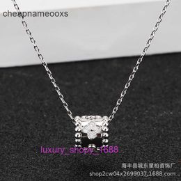 Original 1to1 Van C-A version S925 High silver plated 18K gold kaleidoscope necklace with classic four leaf clover rose waist collarbone chainV0K6C51V