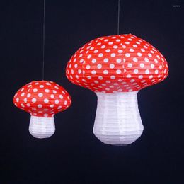 Party Decoration Mushroom Shaped Paper Lanterns Hanging 3D Ornament Backdrop For Fairy Baby Shower Nursery Garden Wedding