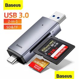 Memory Card Readers Baseus Reader Usb 3.0 Type C To Micro Sd Tf 2 In 1 For Pc Laptop Accessories Smart Cardreader Adapter Drop Deliv Dhd7R