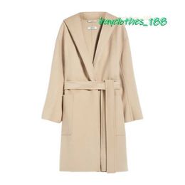 High Quality Trench Coat Maxmara Designer Coat Women's Fashion Coat Wool Blend Italian Clothing Brand Top Factory Technology Z0IC