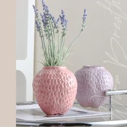 Vases Desktop Decor Ceramic Device Insertion Style Crafts Creative Home Flower Strawberry Decoration Ins Modern Vase Room Shape