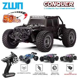 Electric/RC Car Electric/RC Car 50KM/H RC vehicle with LED lights 2.4G wireless remote control vehicle off-road vehicle control truck childrens toy Vs WLtoy 144001 WX5.26