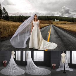 Elegant Wedding Veil 3 Metres Long Soft Bridal Veils With Comb One-layer Ivory White Colour Bride Wedding Accessories CPA078 2557