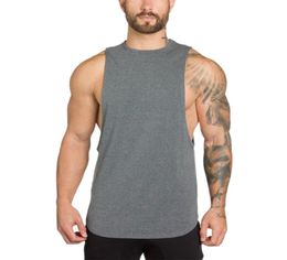 Muscleguys Bodybuilding Clothing Mens Tank Tops Shirt Men Fitness Singlets Sleeveless Shirt Solid Cotton Muscle Vest Undershir6107675