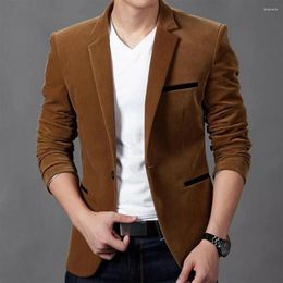 Men's Suits Slim Blazers For Men Casual Clothing Jacket Single Breasted Long Sleeves Suede Flat Collar Spring Blazer