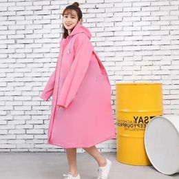 Raincoats Fashion EVA Women Raincoat Thickened Waterproof Rain Coat Clear Transparent Tour Rainwear Suit