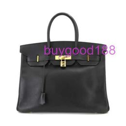 AA Biriddkkin Delicate Luxury Womens Social Designer Totes Bag Shoulder Bag 35 Hand Bag Black Stamp Gold Hardware
