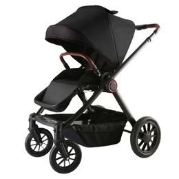 New stroller can sit and lie down lightweight folding high-view shock-absorbing baby carriage four wheels for travel car L2405