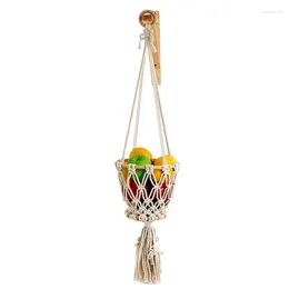 Tapestries Macrame Fruit Basket Boho Decor Storage Wall Baskets Planter Hangers Space Saving Woven