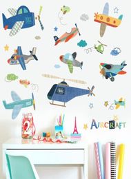 Cartoon Aeroplane Wall Sticker For Kids Rooms Children 039s Room Wall Decals Mural DIY Baby Room Decor Kids Room Decoration 21033188499