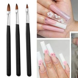 3Pcs/set Acrylic Nail Brush Sculpture Carving Flower Pen Building Brush Liquid Powder Manicure 3D Drawing UV Gel Painting Tools