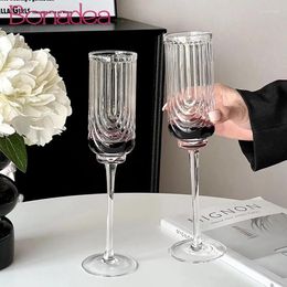 Wine Glasses Retro Champagne Glass Cup Luxury Tall Cups Creative Engraved Red Transparent Sparkling