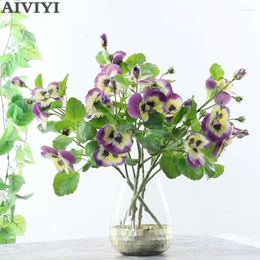 Decorative Flowers Artificial 3D Tape Pansy Fake Home Decoration Potted Planting Highend Flower Materials Phalaenopsis Orchid