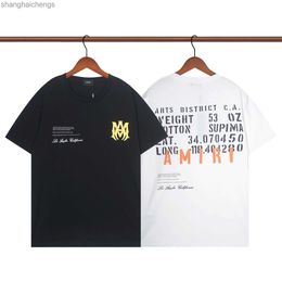 Counter quality amirirt t shirts designer top grade trend Cross border sourcing trend brand short T-shirt new letter logo printed loose couple casual T-shirt