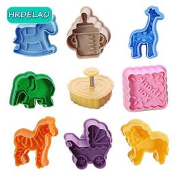 Clay Dough Modelling Clay Dough Modelling DIY 4-piece 3D sliced animal vegetable fruit plastic clay Mould tool set for playing dough clay educational toys WX5.26
